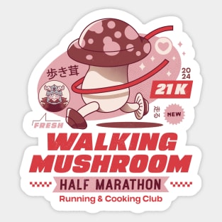 Walking Mushroom Marathon Sticker